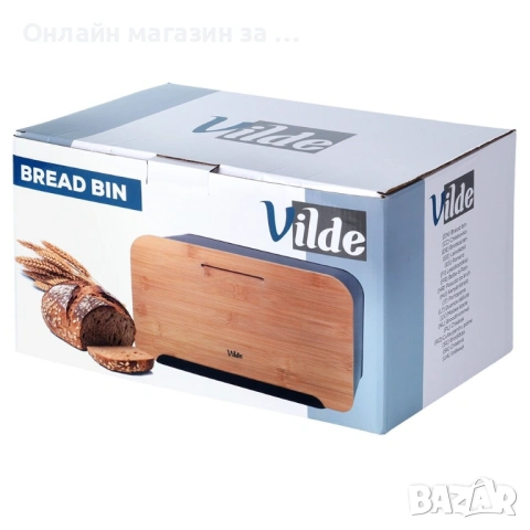 Кутия за хляб, изработена от метал, бамбукова дъска, модерен дизайн, 35x22x20,5см, черна 259613, снимка 10 - Кутии за храна - 53231133