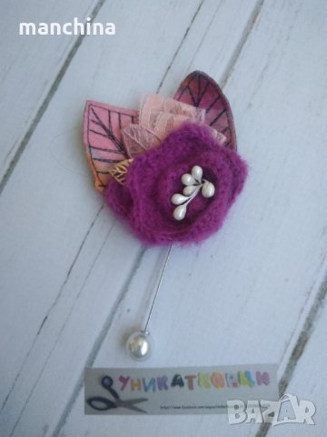Плетена брошка "Цветле", снимка 6 - Други - 35729214