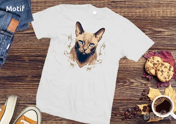 Тениска с щампа котка Бурманска котка / Burmese Cat T-shirt , снимка 1