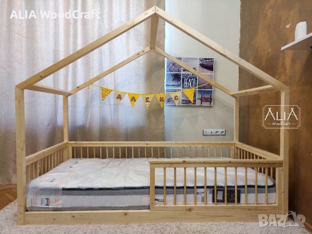 Легло къщичка | модел: "РАДИ" | ALIA WoodCraft - Детски легла Монтесори, снимка 1 - Мебели за детската стая - 41981847