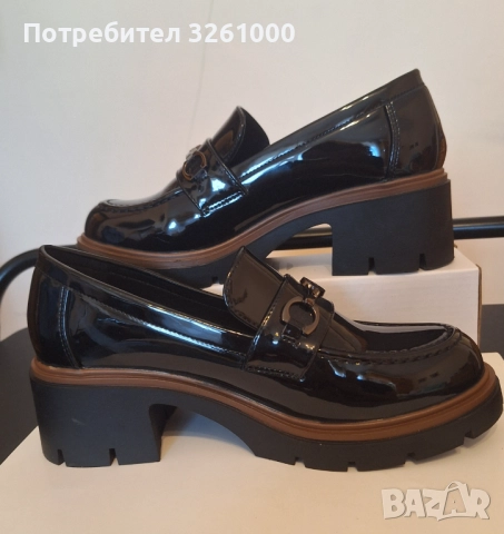 Черни лачени дамски обувки Размер 39 нови, снимка 4 - Дамски ежедневни обувки - 52177247