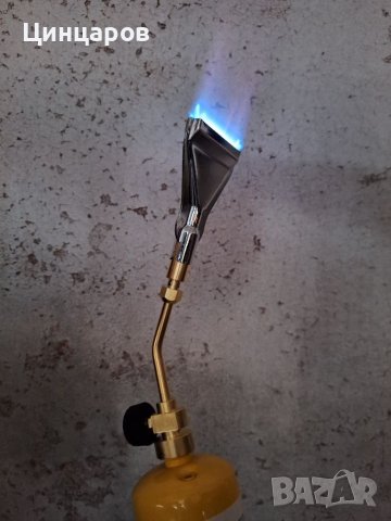 Горелка с флакон мап газ 3100 градуса и приставка-подгряване,топене,спояване , снимка 3 - Други машини и части - 40733496