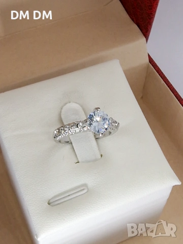 Silver Classic Solitaire Ring 💎дамски класически пръстен