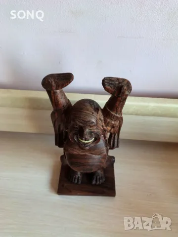 Дървена Скулптура-Смеещия се Буда, снимка 2 - Антикварни и старинни предмети - 49019159