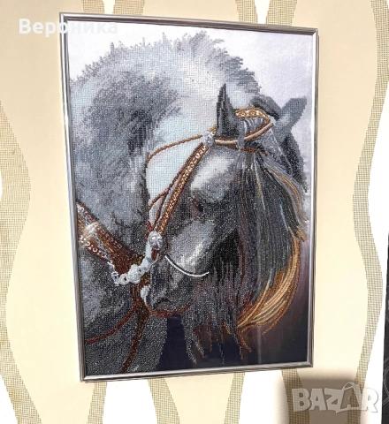 ушит гоблен със чешки мъниста "Грация", снимка 3 - Гоблени - 53040809