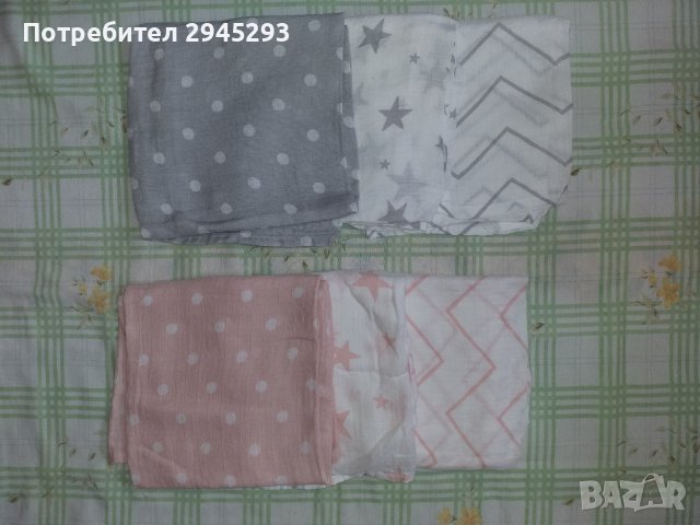 Бебешки пелени / одеяла - памучни / муселинови, снимка 4 - Спално бельо и завивки - 41469486