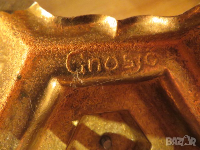 Голям бронзов свещник ханука МЕНОРА  31 х 27см. - еврейски седемсвещник - внос от Израел, Йерусалим,, снимка 5 - Антикварни и старинни предмети - 41286579