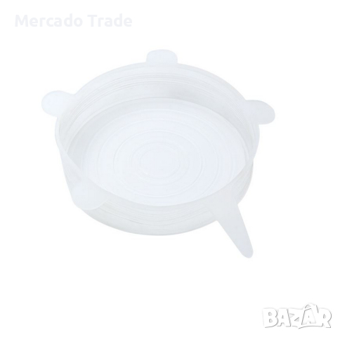 Силиконови капаци за купички Mercado Trade, 3 бр., Кръгли, Прозрачни, снимка 3 - Аксесоари за кухня - 44600584