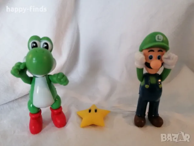 🎮 Колекционерски фигури от Super Mario – Yoshi, Luigi и звезда ⭐, снимка 1