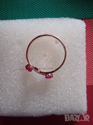 Руски  златен пръстен с рубинчета и емайл 583, снимка 2 - Пръстени - 41844830