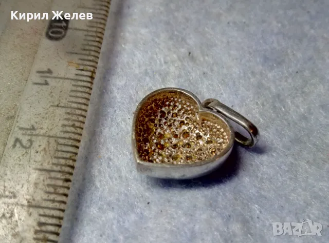 СТАР ФИН СРЕБЪРЕН ПЕНДАНТ СЪРЧИЦЕ СРЕБРО ВИСОКА ПРОБА ИНКРУСТИРАН с БЛЕСТЯЩИ ЦИРКОНИ 48596, снимка 8 - Колиета, медальони, синджири - 48901710