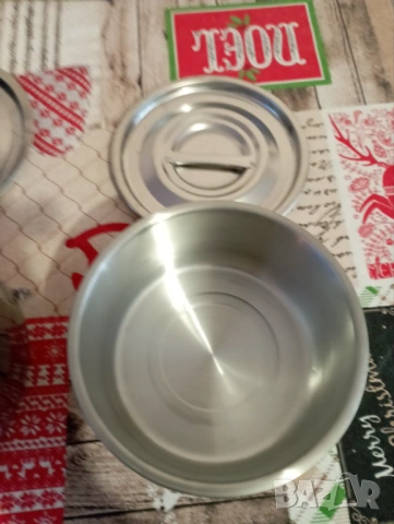 Комплект метални купички с капак, снимка 3 - Прибори за хранене, готвене и сервиране - 53155607