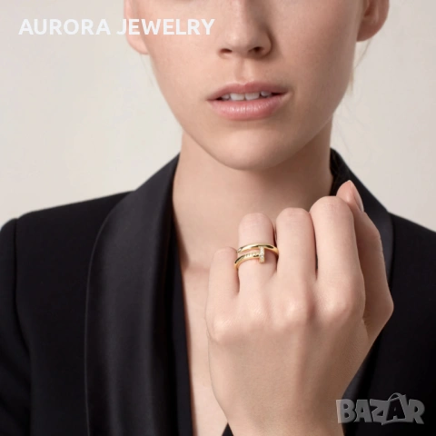 CARTIER Nail Juste un Clou Classic Gold Diamonds Пръстен Пирон, снимка 8 - Пръстени - 53148943