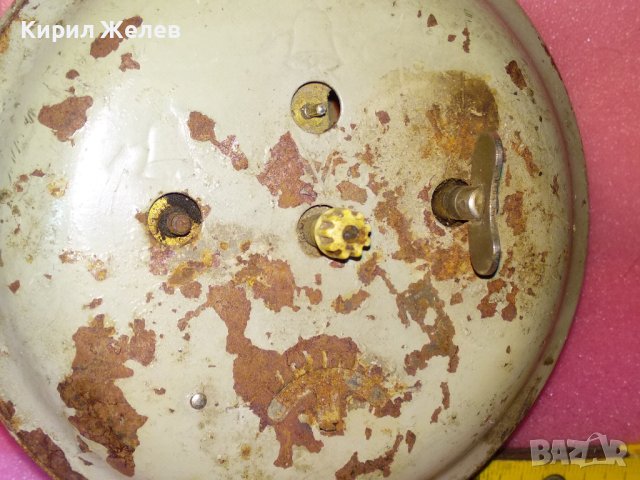 JANTAR MADE in USSR Стар РУСКИ БУДИЛНИК МЕХАНИЧЕН НАСТОЛЕН ЧАСОВНИК ЯНТАР СССР 43630, снимка 10 - Антикварни и старинни предмети - 44466540