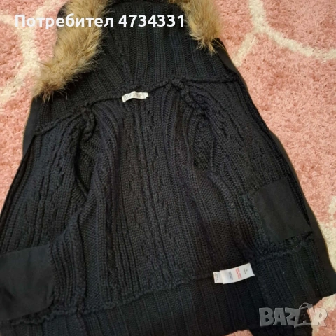 Черна Жилетка с пух, снимка 4 - Жилетки - 53698079