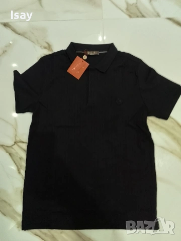 Мъжка тениска ЛОРО ПИАНА в черен цвят , снимка 7 - Тениски - 53838865