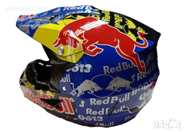 Каска Red Bull Крос Мотор/Скутер/Бъги/Вело/АТВ + очила -33150, снимка 4 - Аксесоари и консумативи - 53574706