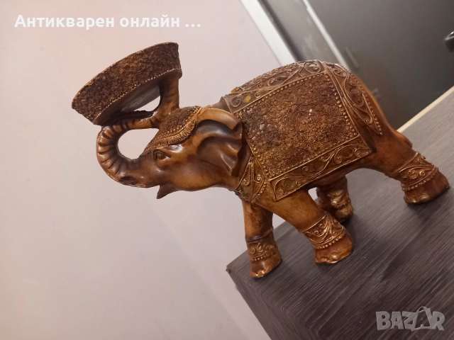 Индийски слон - СВЕЩНИК, богато декориран | естествена смола