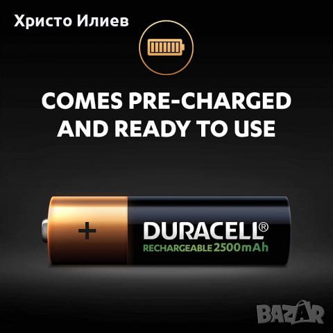 Презареждащи акумулаторни батерии Duracell 2500mAh AA 4бр, снимка 5 - Друга електроника - 36359615