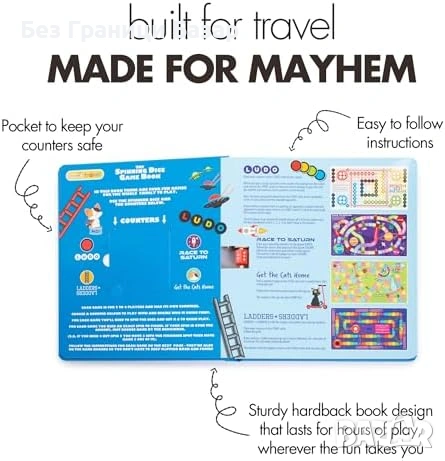 Нова компактна 4 в 1 настолни игри книга със spinner, жетони, пътуване 3+ деца, снимка 5 - Образователни игри - 53691329