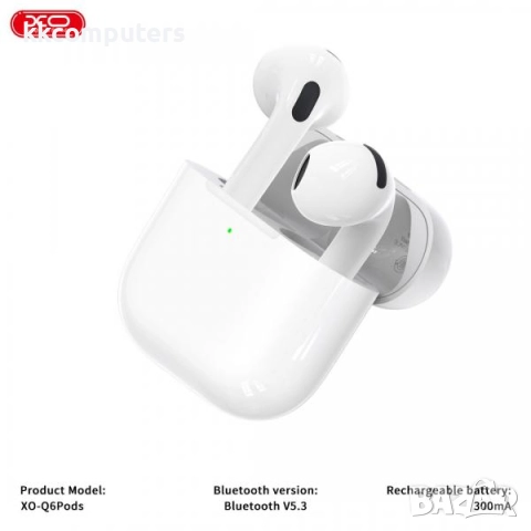 Bluetooth Handsfree Wireless XO-Q6 Pods /Бял/ Баркод : 2404151, снимка 3 - Bluetooth слушалки - 52651193