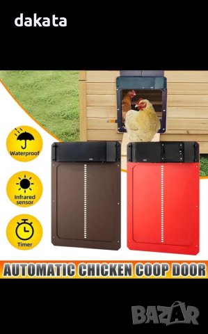 Автоматична врата вратичка за кокошки кокошкарник пилета гълъби, снимка 2 - За птици - 41750041