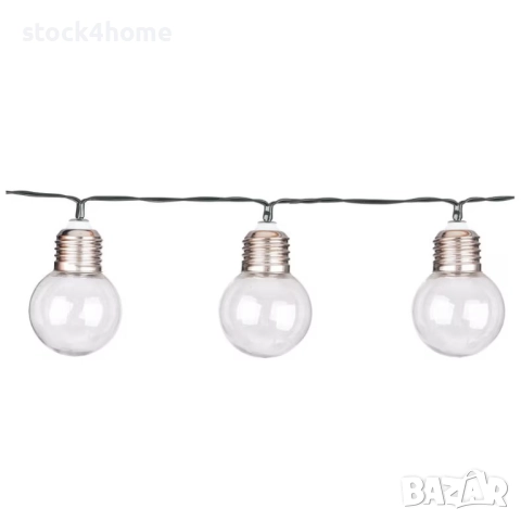 Светещ гирлянд 10 x LED със соларен панел декоративна светеща верига 2м, сензор за здрач, снимка 7 - Декорация за дома - 52559085