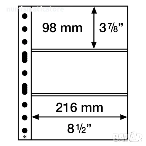 Leuchtturm Grande - 3C прозрачни листи - три банкноти 216х98 мм /5 бр/