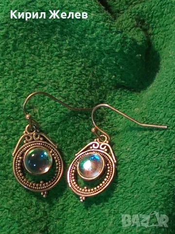 КЛАСИЧЕСКИ РЕТРО АРТ ДЕБЕЛО ПОСРЕБРЕНИ МЕДНИ ОБЕЦИ с ЦВЕТНО ВЕНЕЦИАНСКО СТЪКЛО и ПЕЧАТ S925 49956, снимка 16 - Обеци - 50136084