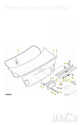 БМВ Е46 Нова Лайсна багажник
