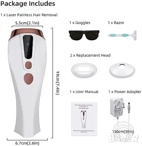 Ново Устройство за трайно Обезкосмяване Уред за лазерна епилация IpL за тяло Красота, снимка 2 - Тримери - 49668528