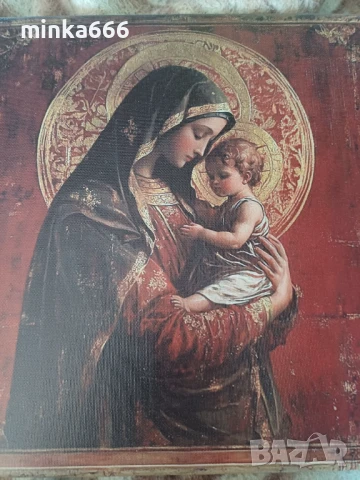 Богородица на платно., снимка 2 - Икони - 50653032