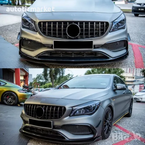 Черна решетка тип GT за Mercedes CLA W117, снимка 5 - Аксесоари и консумативи - 56053682