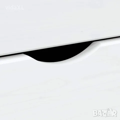 vidaXL Шкаф с чекмеджета на колелца MOSS, бял, бор масив, снимка 8 - Шкафове - 56147342