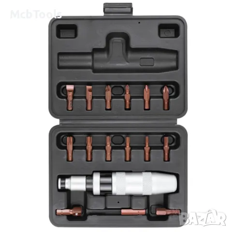 Отвертка ударна с накрайници FORCEKRAFT 17части, снимка 3 - Отвертки - 47556292