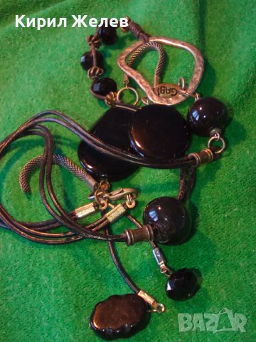 МНОГО АРТИСТИЧНА МАРКОВА ПОСРЕБРЕНА ОГЪРЛИЦА с ЦВЕТНИ ПОЛИРАНИ КРИСТАЛИ 34738, снимка 15 - Колиета, медальони, синджири - 39188719