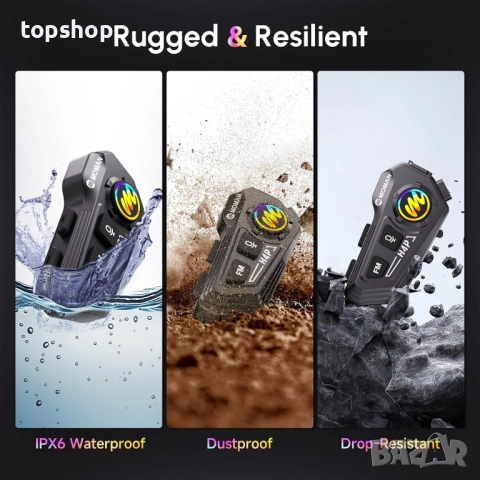 Чисто нова слушалка за мотоциклетна каска, Moman RS-H4P слушалки за мотоциклет с Hi-Fi високо..., снимка 7 - Bluetooth слушалки - 52034656