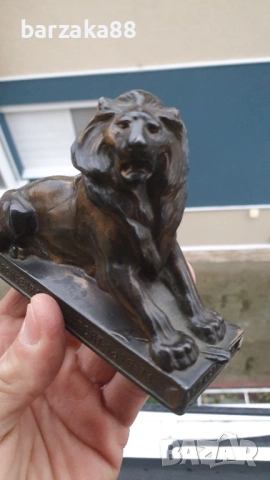 Стара фигура на Лъв с позлата, снимка 3 - Колекции - 52612154
