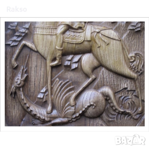 Дърворезба Икона Свети Георги, снимка 4 - Икони - 52534033