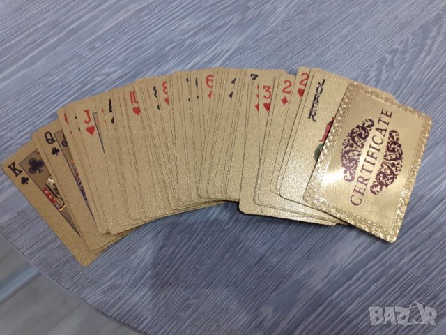 Позлатени - водоустойчиви Карти за игра на гърба с долари Gold Foil, снимка 10 - Карти за игра - 36028164