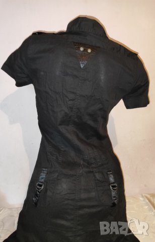 Черна рокля тип риза р-р S , снимка 4 - Рокли - 41698398