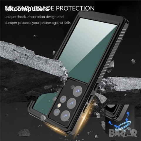 Samsung Galaxy S23 Ultra REDPEPPER Водоустойчив / Удароустойчив Калъф + Скрийн Протектор – Черен, IP, снимка 3 - Калъфи, кейсове - 52248112