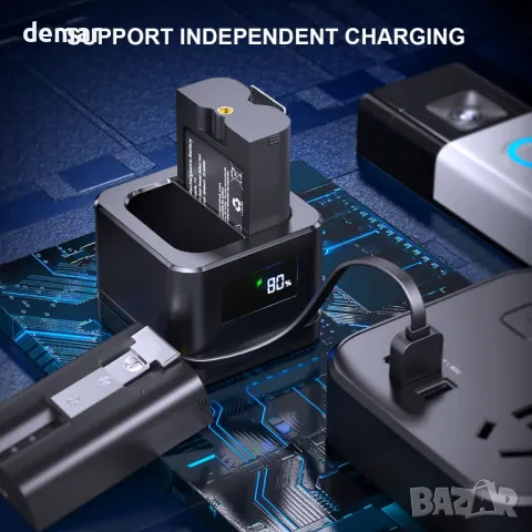 2 батерии 3,65 V 6040 mAh със зарядна станция за Ring Doorbell Camera 2/3/3+/4, снимка 5 - Друга електроника - 49086830