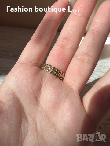 Златист пръстен с формата на лавров венец ❤️, снимка 4 - Пръстени - 52247792