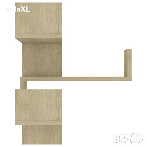 vidaXL Стенни ъглови рафтове, 2 бр, дъб сонома, 40x40x50 см, снимка 6 - Ракли - 56147794