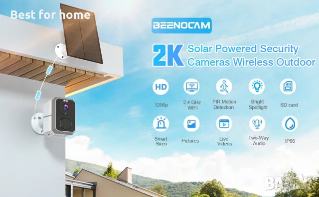 Акумулаторна камера със соларен панел BEENOCAM D5-Pro, снимка 11 - Комплекти за видеонаблюдение - 47508542