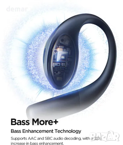 1MORE S51 Слушалки с отворено ухо, ултралек дизайн, сигурно прилягане, Bass More+, IPX5, черни, снимка 6 - Безжични слушалки - 47333663