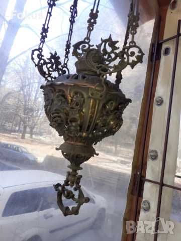 Страхотен чугунен полилей абажур на газ