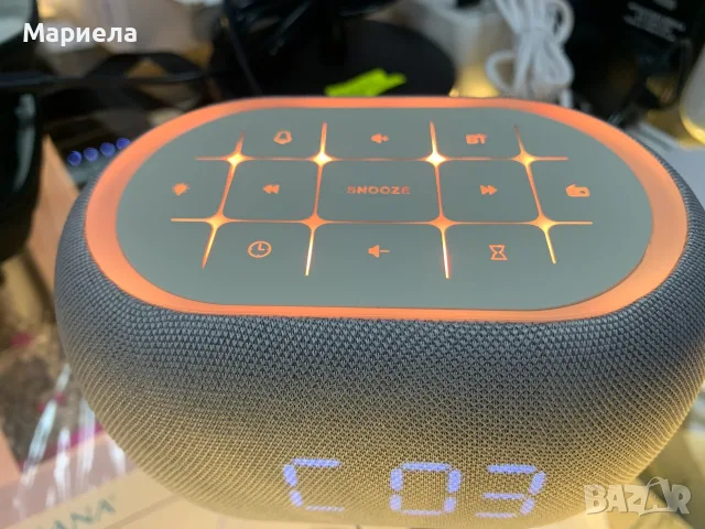 Часовник с бял шум и Bluetooth високоговорител , будилник, снимка 5 - Будилници и настолни часовници - 55990797