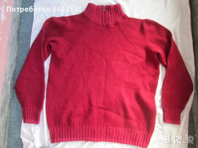 Les Copains италиански червен вълнен зимен пуловер размер 52.